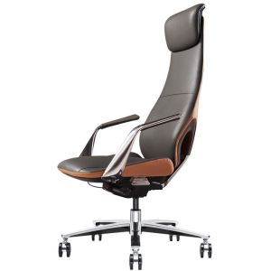 Office Building Chair with Ergonomic Design and Synthetic Leather Material