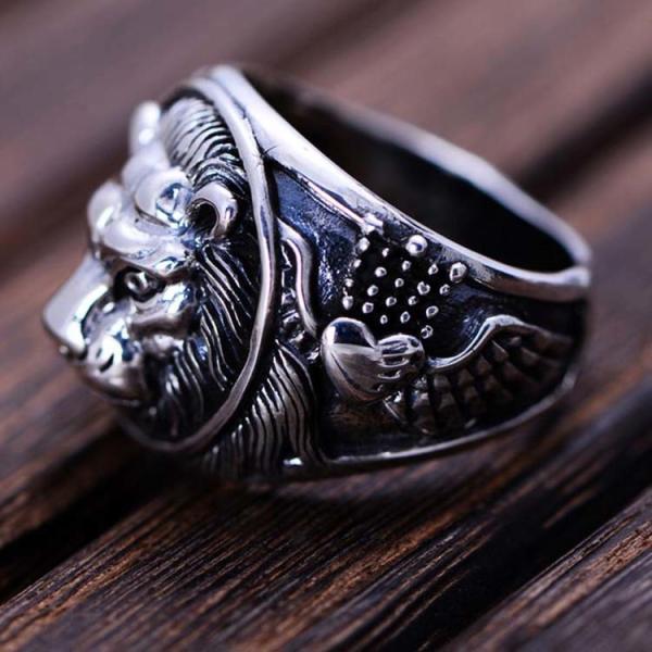 Sterling Silver Lion Men Thailand Vintage Silver Ring (R6030805)