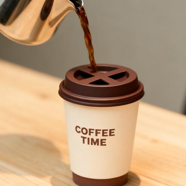 Disposable double-layer takeaway hot beverage coffee cup custom printed logo