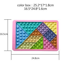 Unisex Kids Early Learning Educational Toys Bubble Fidget Toys Tangram Puzzle