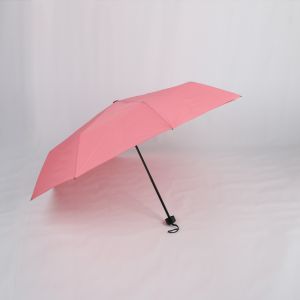 Compact Ladies Windproof Umbrella , Pink 3 Fold Umbrella That Folds Up Durable