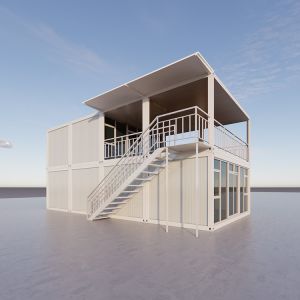 BOX SPACE Shipping Container Homes 40 Ft Luxury 2 Floor Container House Prefab
