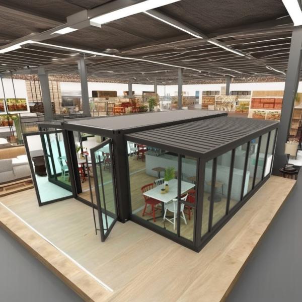 Buy Fast Food Shop or Modern Office Expandable 20ft Container House with Customized Color and Aluminum Alloy Windows at wholesale prices