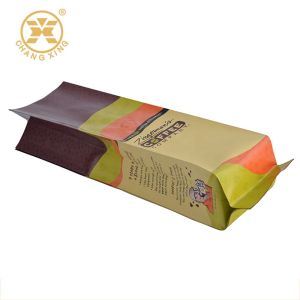 Quad seal side gusseted coffee packaging bag aluminum foil pouch