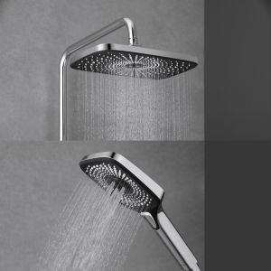 Chrome Triple Function Bathroom Shower System With Adjustable Hand Sprayer