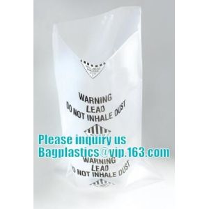 custom printed jumbo plastic garbage packaging plastic asbestos waste bag, poly