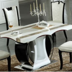 6 person rectangular hotel natural marble table dining room furniture