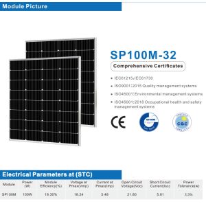 100W Solar Energy Panel Monocrystalline Camping ETFE Flexible Solar Panel