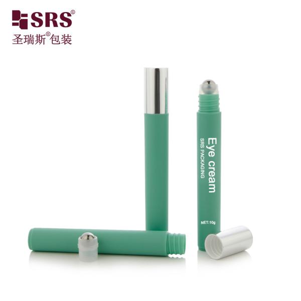 RPA-10ML(C) Injection Custom Color Glossy Matte In Mold Plastic Roller Ball Bottle Wholesale Eye Gel Serum Bottle Tube