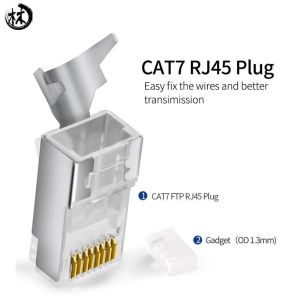 Modular Network Cable Accessories Cat7 RJ45 Plug 8P Connector 8P8C Shielded