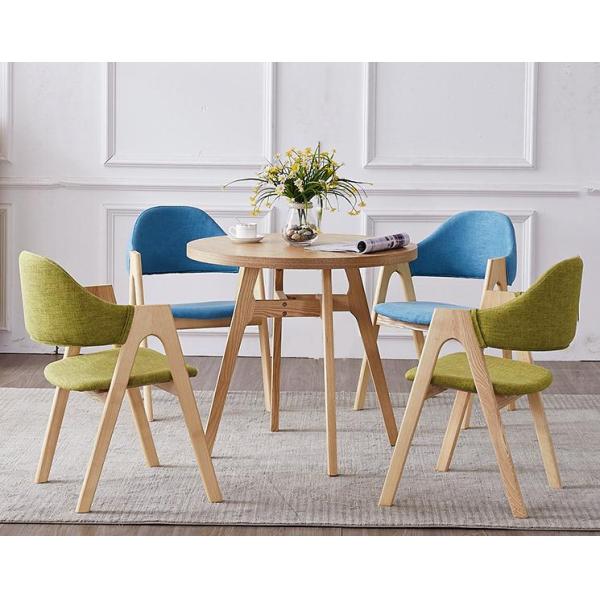 Nordic fashion creative solid wood dining chair cloth art leisure chair simple back armchair coffee restaurant A chair