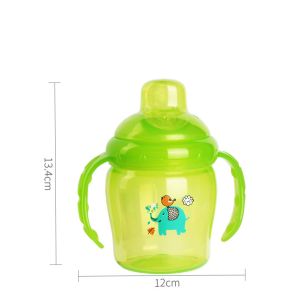 (NEW ) 225ml PP SIPPY CUP WITH DOUBLE HANDLES NON-SPILL