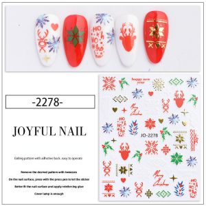 Cartoon Nail Enhancement Stickers with Multicolor Rabbit Bells and Santa Claus