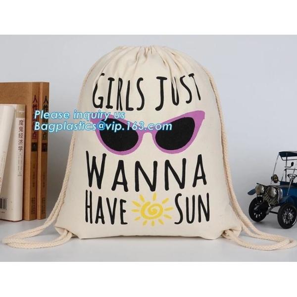 Buy Organic Cotton Contracted Storage Cotton Drawstring Gym Bag,Eco friendly cotton drawstring bag small with custom logo de at wholesale prices