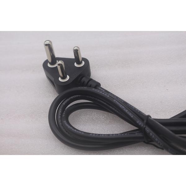 Hot selling AC 10A 250V South African black/white 3 Round Pin Power Cord