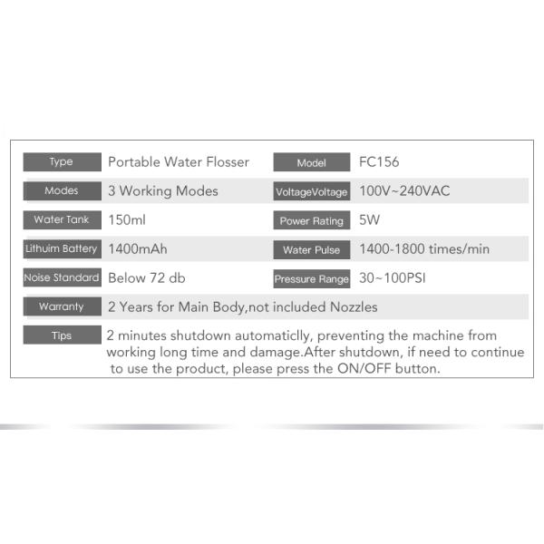 Nicefeel FC156 Electric Water Flosser Portable Cordless Oral Irrigator For Traveling