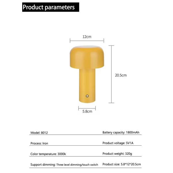 Rechargeable Led Table Lamp 2W 5V With 3000K/4500K/6000K Color Temperature