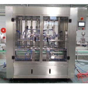 Automatic servo piston type filling machine for liquid/paste/detergent/shampoo