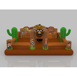 China 0.7mm TPU Inflatable Cartoon Castle Park Brown Customized Commercial Bounce House on sale
