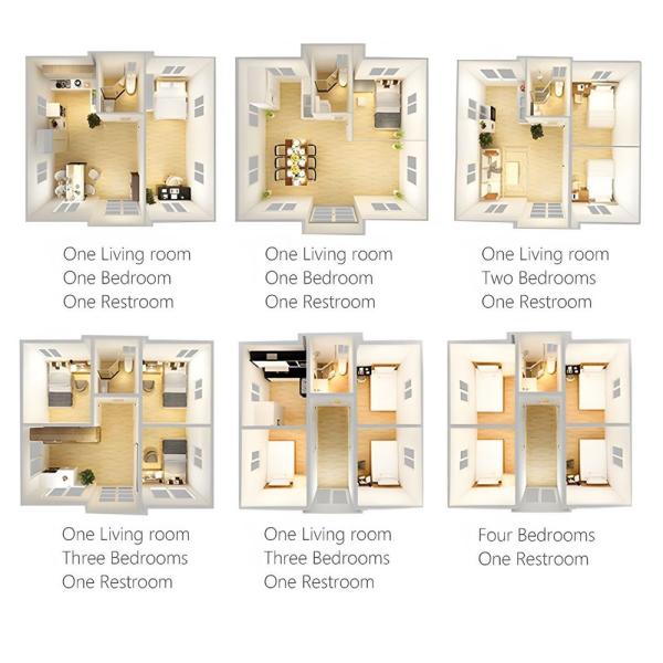 20ft Expandable Container House with Kitchen Modern Design Fully Furnished 2 Bedroom Portable Living from Customized