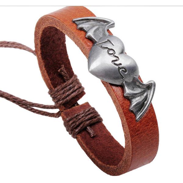 Love bracelet alloy cowhide leather bracelet non-mainstream European and