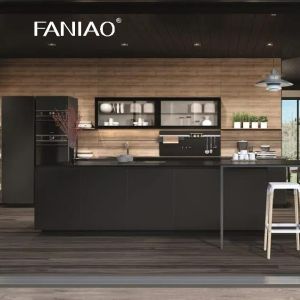 Custom Modern Design Melamine Villa Kitchen Cabinets Set With Island