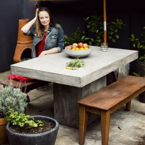 Water Proof Resisitant GRC Concrete Table Set for Enduring Luxury Concrete