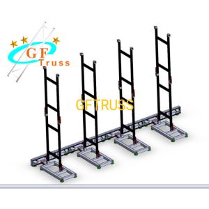 Quality 6061 Aluminum LED Screen Truss Wall Ground Support Black for sale