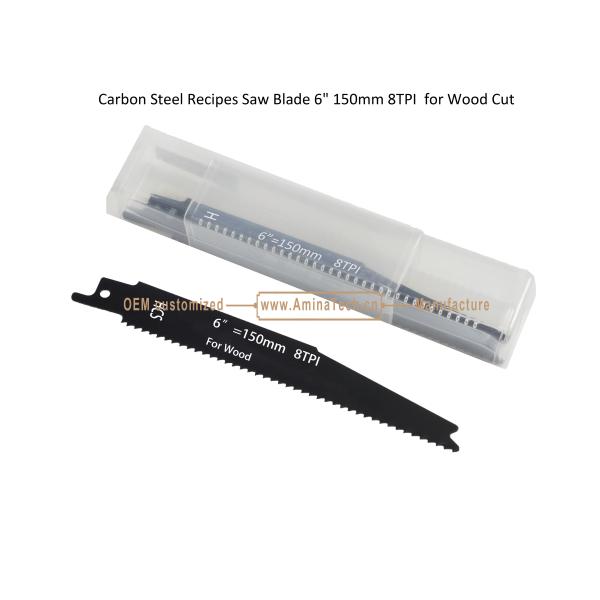 Carbon Steel Recipes Saw Blade 6" 150mm 8TPI for Wood Cut ,Reciprocating,Power Tools