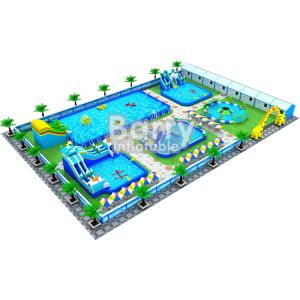 Quality Outdoor Mobile Huge Inflatable Pool Water Park , Waterpark Aqua Park for sale
