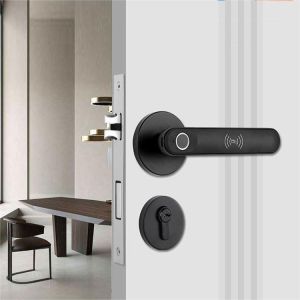 Upgrade Home Security Tuya Fingerprint Key USB Port Door Handle Lever Lock
