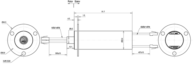 Interference Resistant Ethernet Slip Ring IP54 Supporting Multi Protocol Hybrid Slip Ring