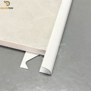 Quad Round White Aluminium Tile Trim 10mm Size 2.5 Meters Length