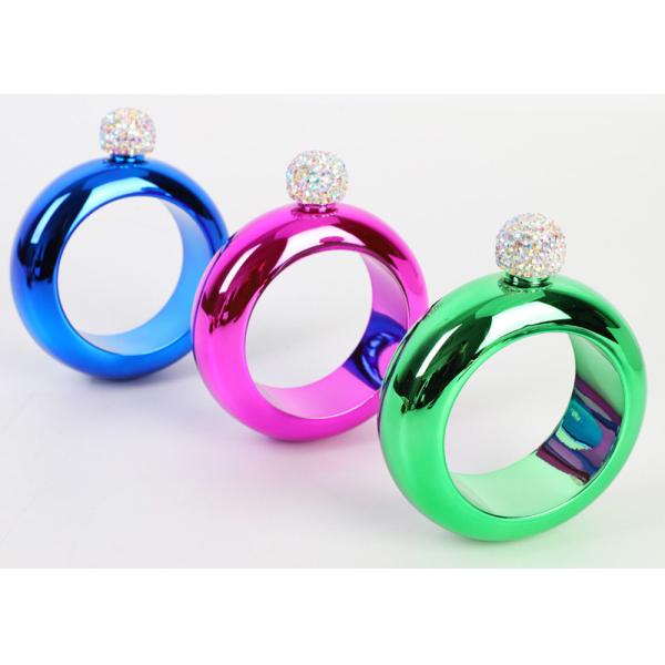Ladies Outdoor Customized Alcohol Flask Bracelet Paste Drill Round Style