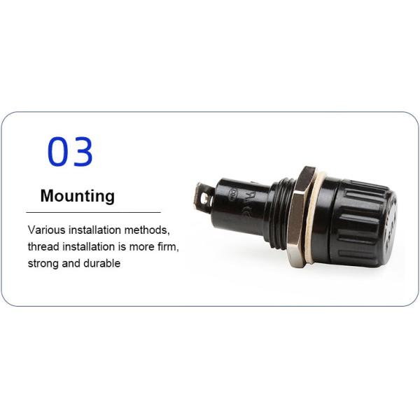 H3-57 Bayonet Type Cap Soldering Terminal Panel Mount Fuse Holder 10A 250V AC 5.2x20MM
