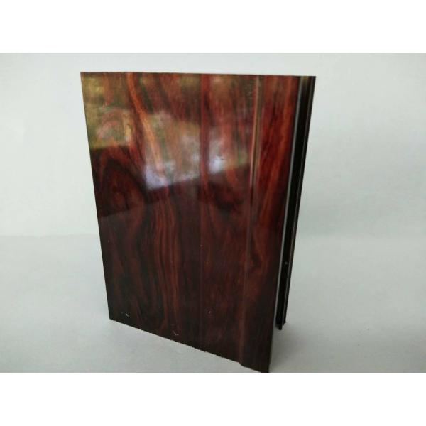 Rectangle Wood Grain Electrophoresis Aluminium Door Profiles , Normal Length 6m