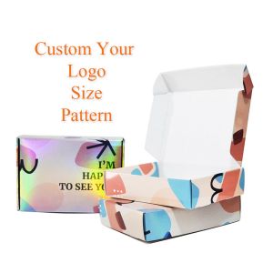 OEM Rainbow Neon Iridescent Holographic Corrugated Folding Packaging Subscriptio