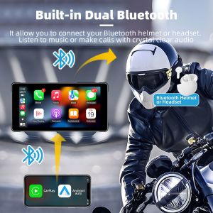 GRANDnavi 5.5inch Portable CarPlay Monitor Motorcycle Navigation Device