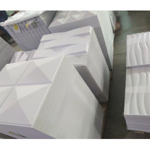 Matt White Fire Resistance 3D PVC Decoration Wall Panel For Lobby Wall