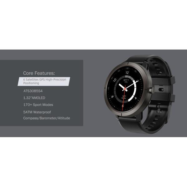 DM76 2025 Outdoor GPS Smart Watch with 1.32Inch AMOLED Display & 5ATM Waterproof