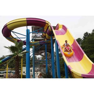Customized Water Park Equipment Exciting Swwiming Pool Fiberglass Waterslides