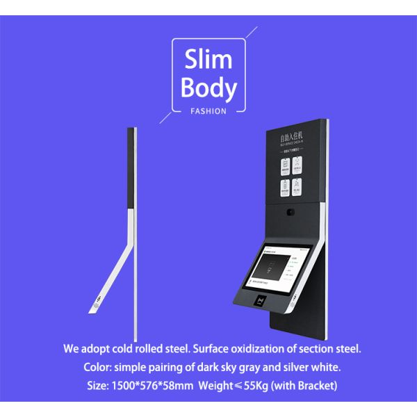 21.5 Inch Hotel Check-In Kiosk Android Windows OS Wall-Mounted Self-Service Online Payment SDK Function Optional Barcode Reader