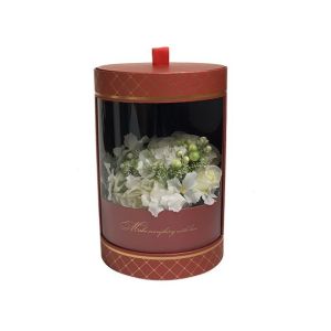 Round Cylinder Shape Gold Stamping Logo Flower Packaging Box for Roses Made by