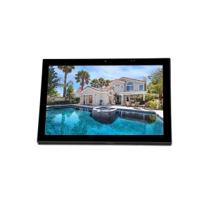 Black Android Wall Mounted Touch Tablet With POE, NFC Reader, LED Light Bar For