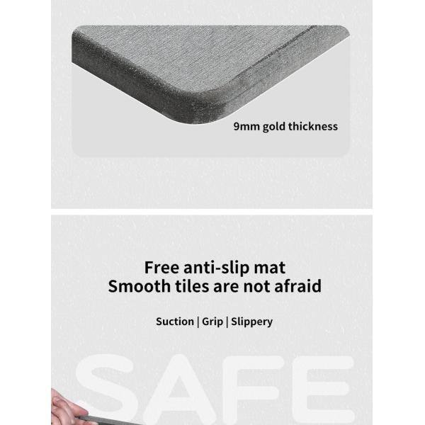 Custom Stone Bath Mat with Water Absorb Function Solid Pattern White/Gray/Pink/Blue