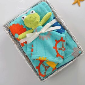 Baby Unisex Frog Fleece Blanket Animal Face Security Plush Blanket