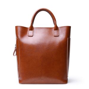 Cowhide Bucket Bags Women Genuine Cow Leather Tote Bag