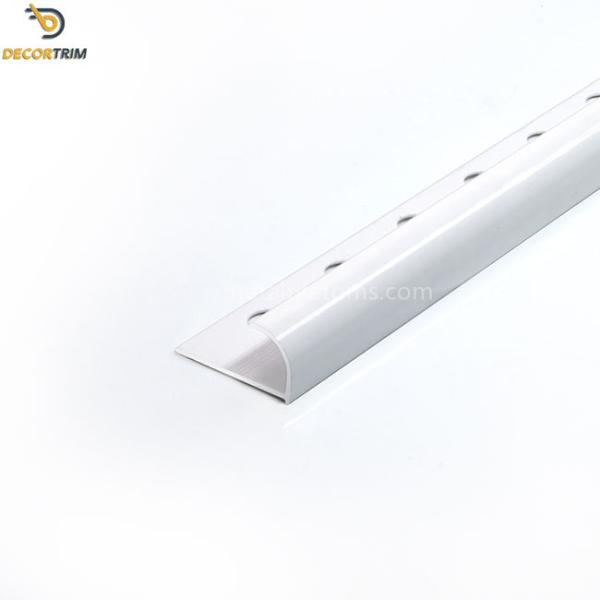 Aluminium Metal Tile Trims Powder Coating Bright White 10mm Height
