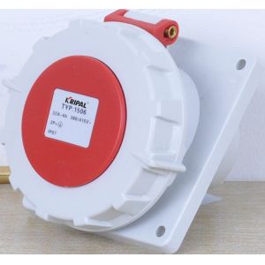 IP67 Panel Mounted Industrial Receptacle / Panel Mount Socket Copper Metal