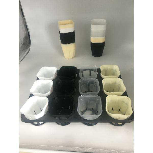Durable whole sales black plastic seedling pot small square shape nursery pot